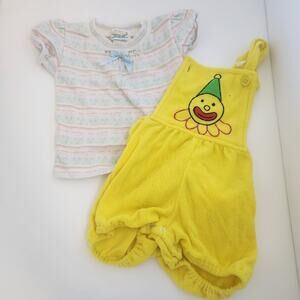 Vintage girl lot Terry Cloth Romper 24m  Health Tex top  12m